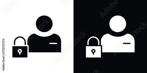 Information Security Analyst icon flat design. Modern style in black color.