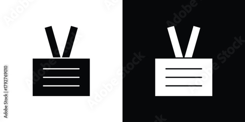 Lanyard icon flat design. Modern style in black color.