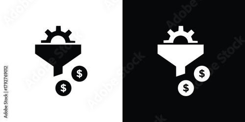 Lead generation icon flat design. Modern style in black color.