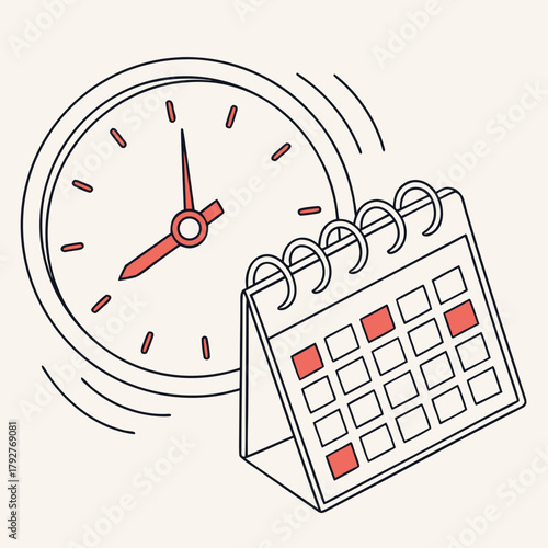 Clock and calendar showing time management