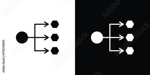 Load balancer icon flat design. Modern style in black color.