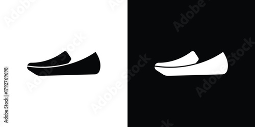 Loafer shoes icon flat design. Modern style in black color.