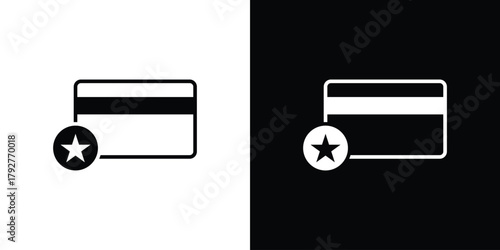 Loyalty card icon flat design. Modern style in black color.