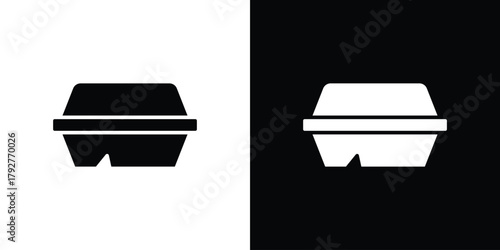 Lunch box icon flat design. Modern style in black color.