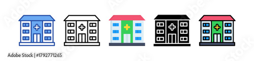 Hospital Icon Multi Style Illustration
