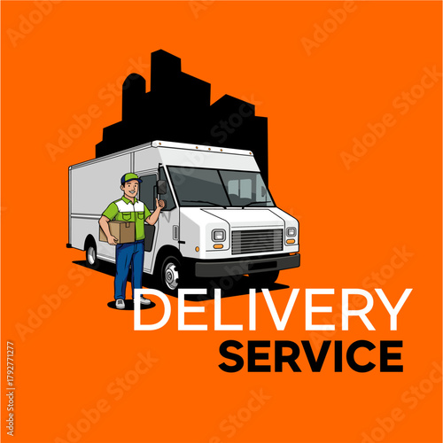 delivery service illustration image