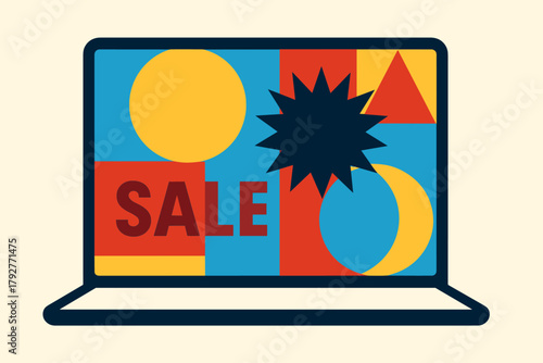 Color icon red sale geometric display flat yellow vector simplicity key lemon