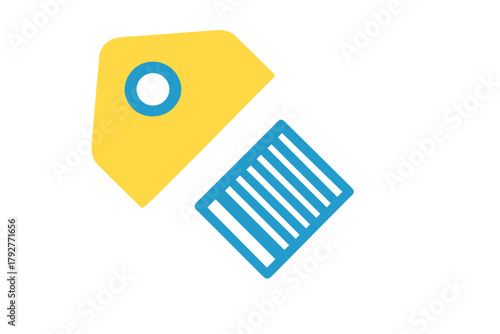 Tag geometry clean price cool minimal bold vector shapes lemon geometric icon
