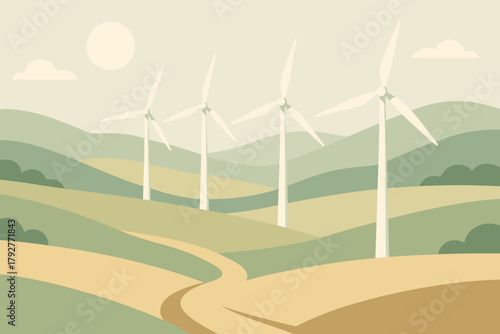 Warm marks vector no minimal minimalist numbers wind icon flat turbines off
