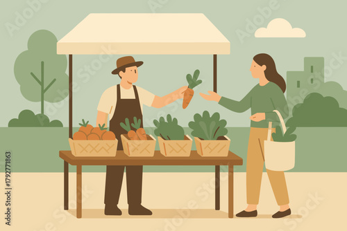 Vector no labels style farmers market warm sand captions flat negative icon