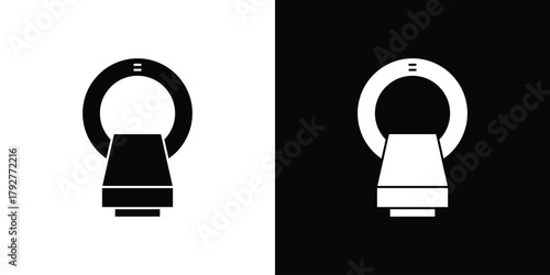MRI scanner icon flat design. Modern style in black color.