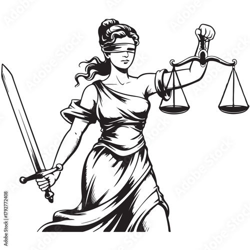 Legal symbol illustration of Lady Justice representing fairness and law