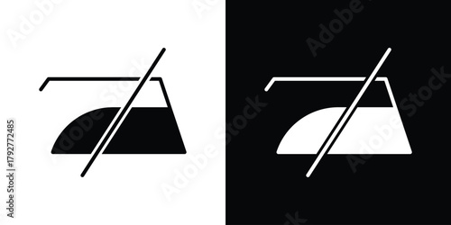 No ironing icon flat design. Modern style in black color.