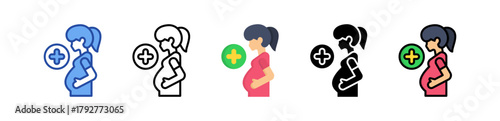 Maternal Health Icon Multi Style Illustration