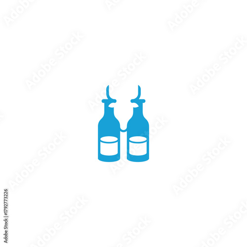 Cows milk in a bottle logo design.