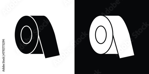 Paper roll icon flat design. Modern style in black color.