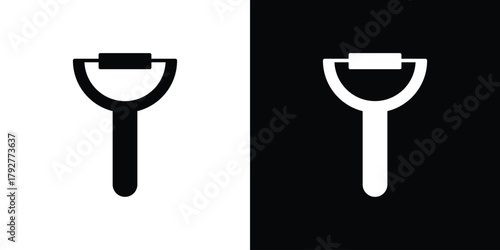 Peeler icon flat design. Modern style in black color.