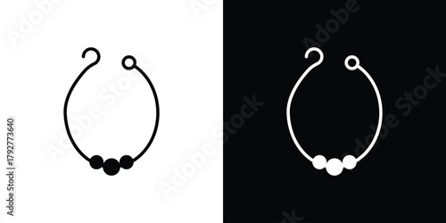 Pearl necklace icon flat design. Modern style in black color.