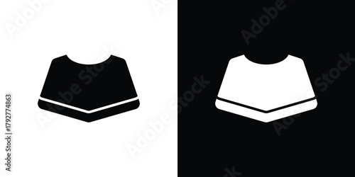 Poncho icon flat design. Modern style in black color.