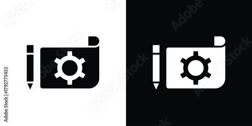 Prototyping icon flat design. Modern style in black color.