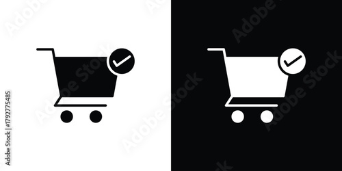Purchase order icon flat design. Modern style in black color.