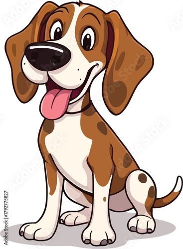 Cute cartoon a illustrator vector Coonhound