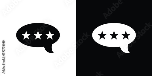 Rating icon flat design. Modern style in black color.