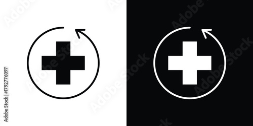 Recovery icon flat design. Modern style in black color.