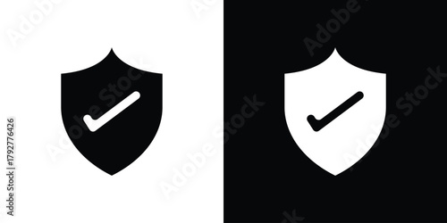 Reliable icon flat design. Modern style in black color.