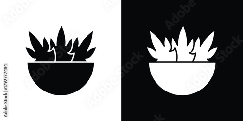 Salad icon flat design. Modern style in black color.
