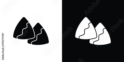 Samosa icon flat design. Modern style in black color.