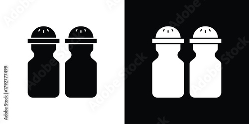 Salt and pepper icon flat design. Modern style in black color.