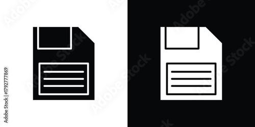 Save file icon flat design. Modern style in black color.
