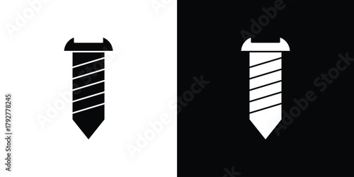 Screw icon flat design. Modern style in black color.