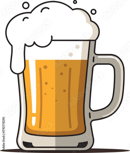 Foamy beer mug illustration