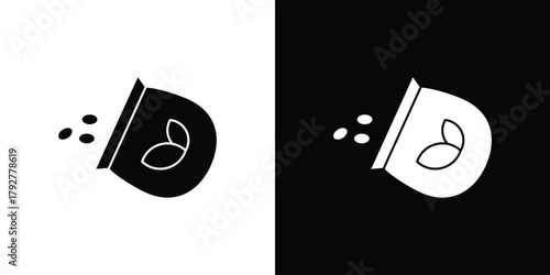 Seeds icon flat design. Modern style in black color.