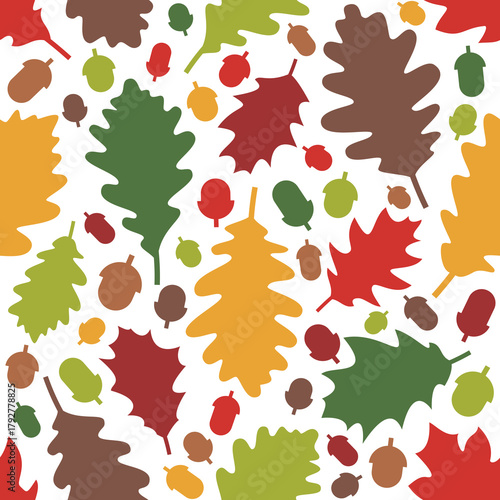Seamless Vector Pattern with Fall Leaves
