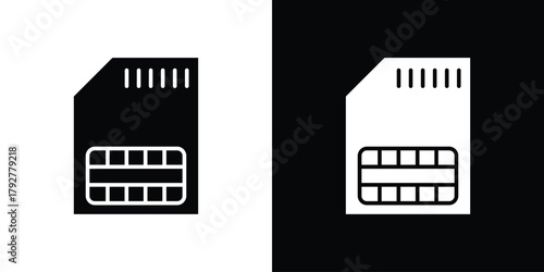 Sim icon flat design. Modern style in black color.