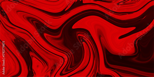 Paper with soft waves and black fabric liquid metallic art paint texture. Marble Red Alcohol Ink Wavy Liquid Texture. Abstract background or texture of rippled red silk fabric lines.