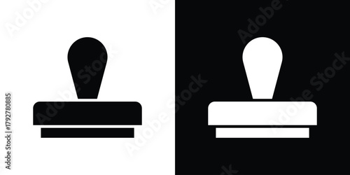 Stamp icon flat design. Modern style in black color.