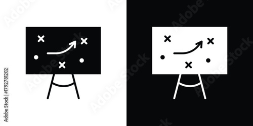 Strategy icon flat design. Modern style in black color.