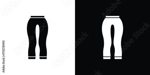 Sweatpants icon flat design. Modern style in black color.
