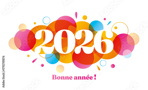 Bonne année 2026 coloré