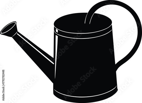 Garden watering pot vector graphic.