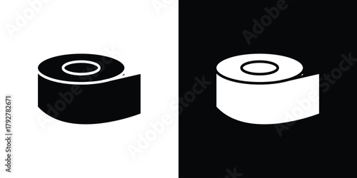 Toilet Paper icon flat design. Modern style in black color.