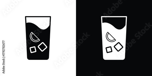 Tom Collins icon flat design. Modern style in black color.