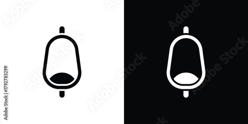 Urinal icon flat design. Modern style in black color.