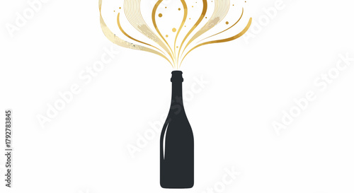 Celebration Toasting With Luxury Golden Champagne Explosion