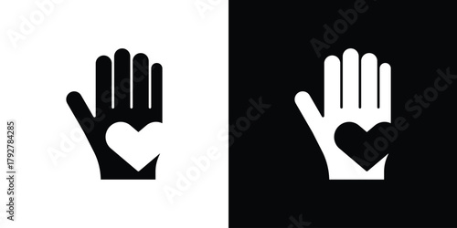 Voluntary service icon flat design. Modern style in black color.