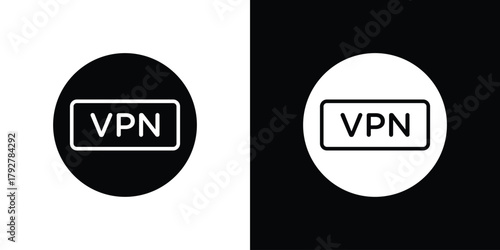 Vpn icon flat design. Modern style in black color.